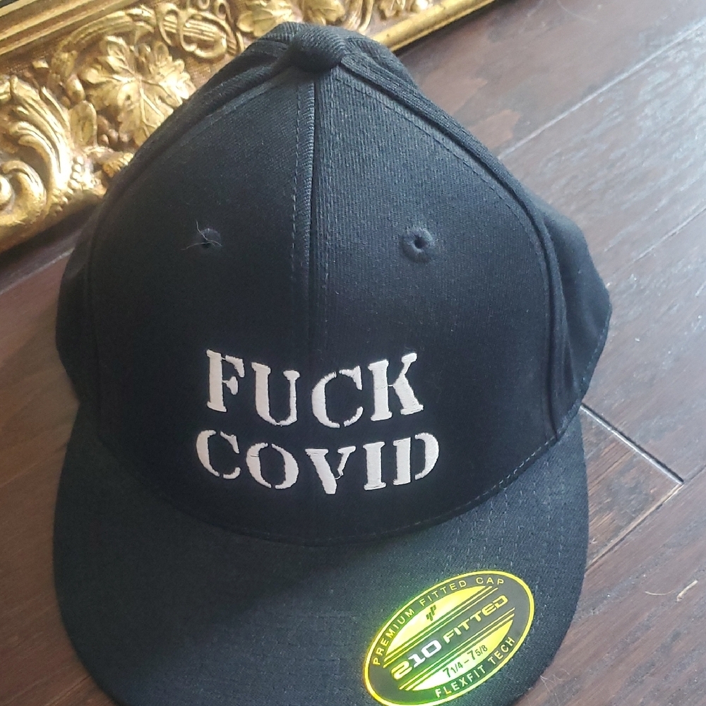 Black Fitted Cap with Bold Statement